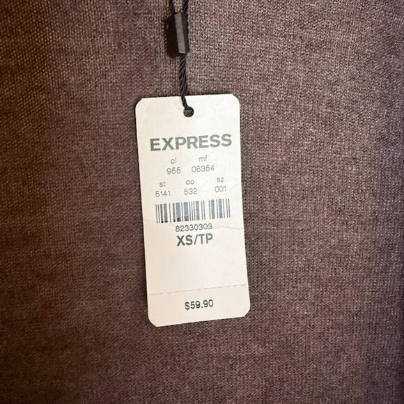 Express Brown Cashmere Blend Open Cardigan - Picture 4 of 6